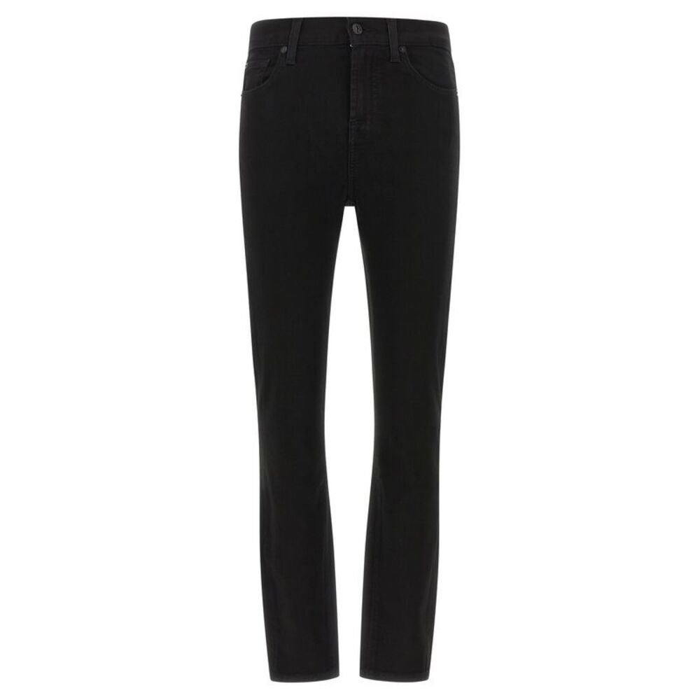 7 For All Mankind Black Cotton Skinny Women's Jeans